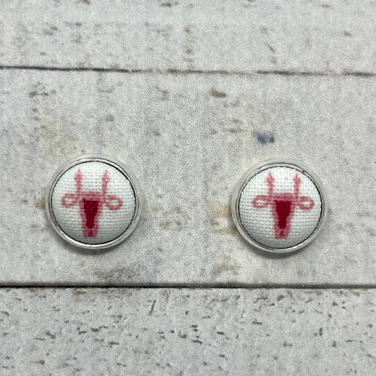 My Uterus Fabric Stud Earrings