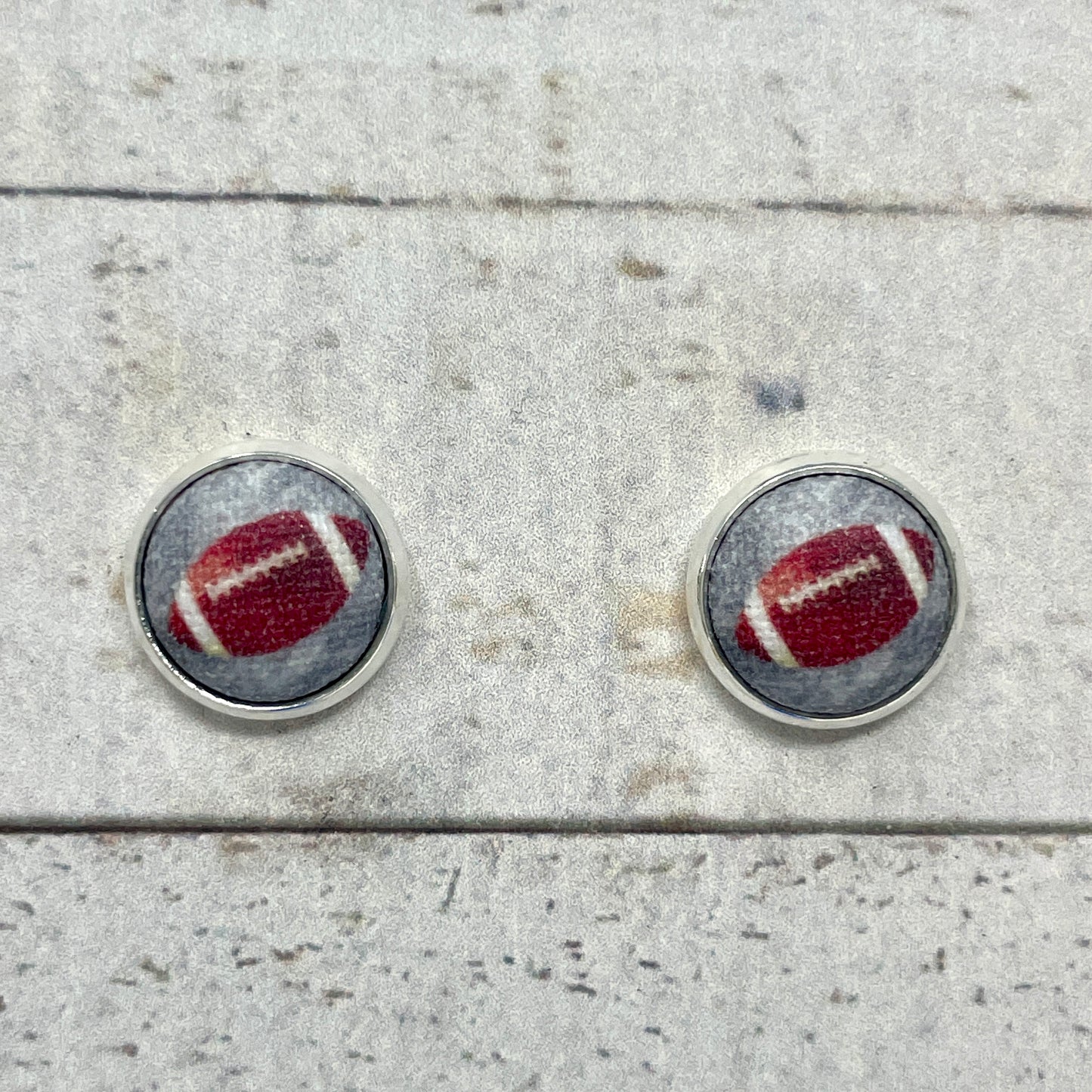 Football Fabric Stud Earrings