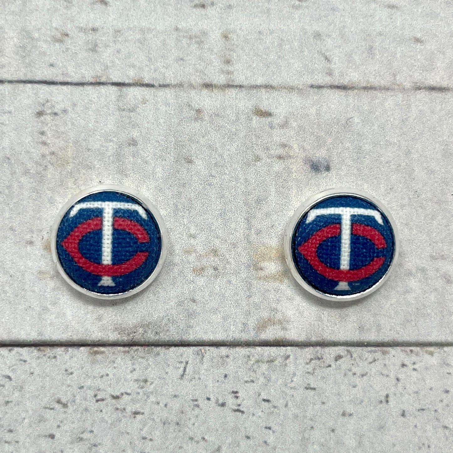 Minnesota Twins Fabric Stud Earrings