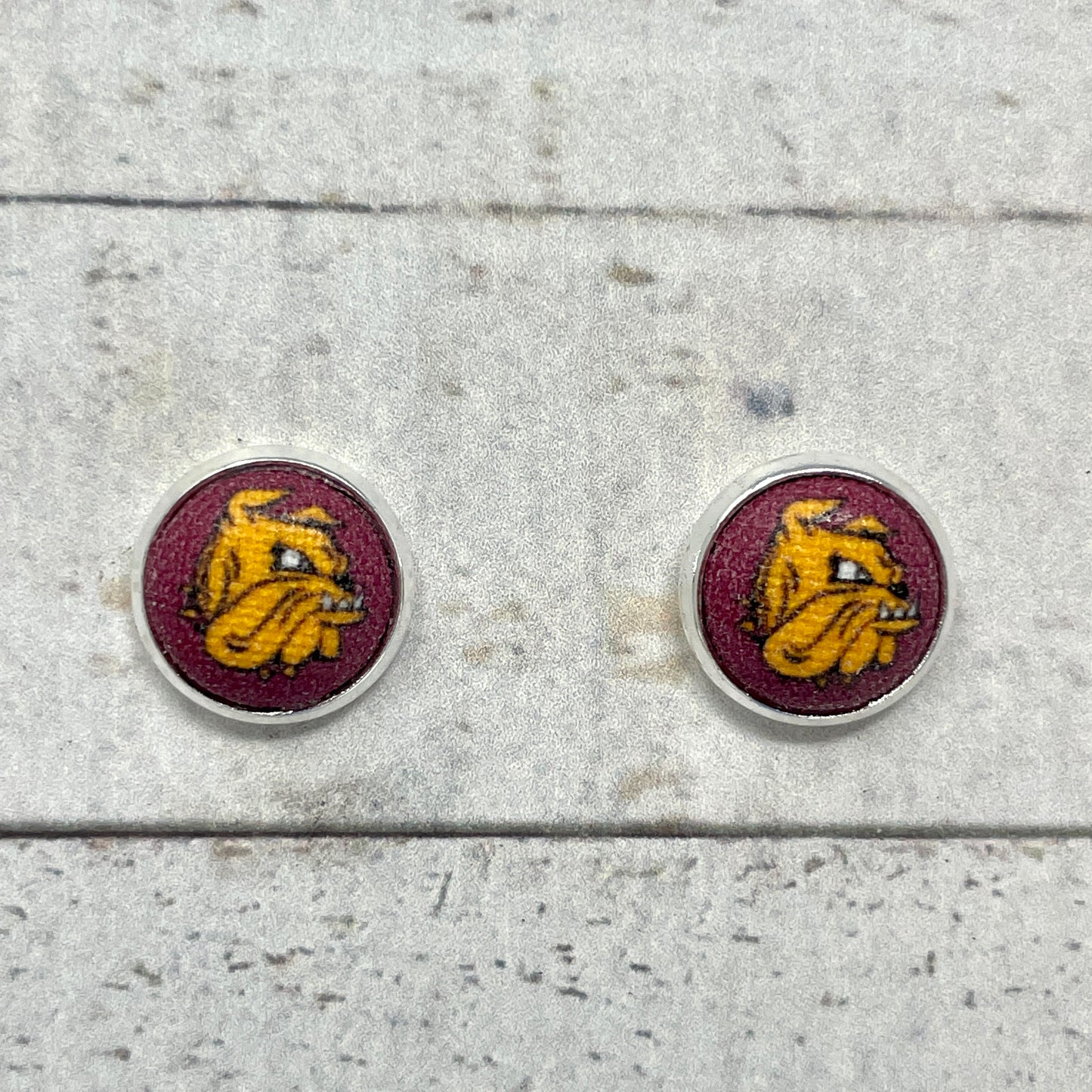 UMD Bulldogs Fabric Stud Earrings