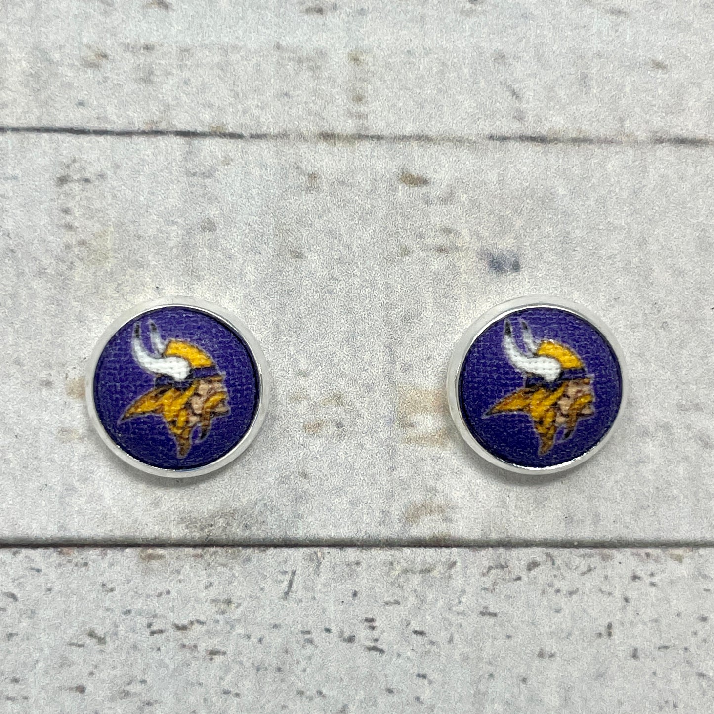 Minnesota Vikings Fabric Stud Earrings