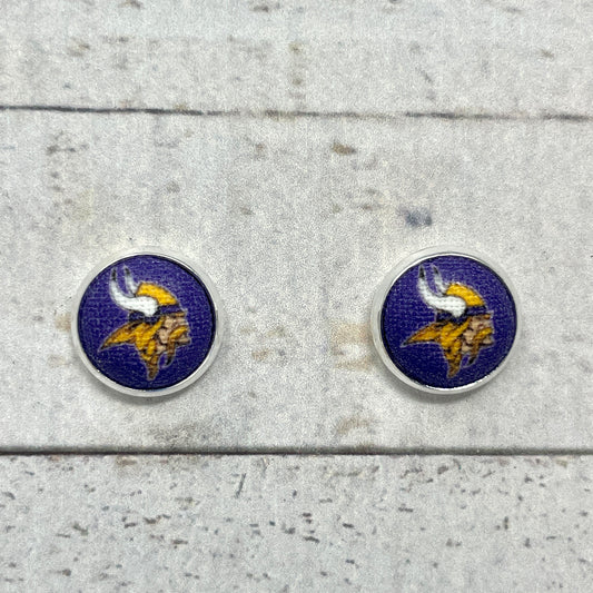 Minnesota Vikings Fabric Stud Earrings