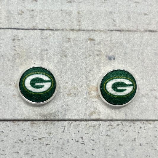 Green Bay Packers Fabric Stud Earrings
