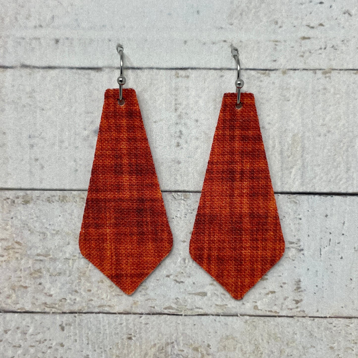 Burnt Orange Fabric Tie Earrings