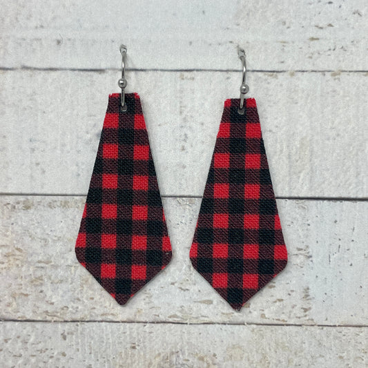 Buffalo Plaid Fabric Tie Earrings