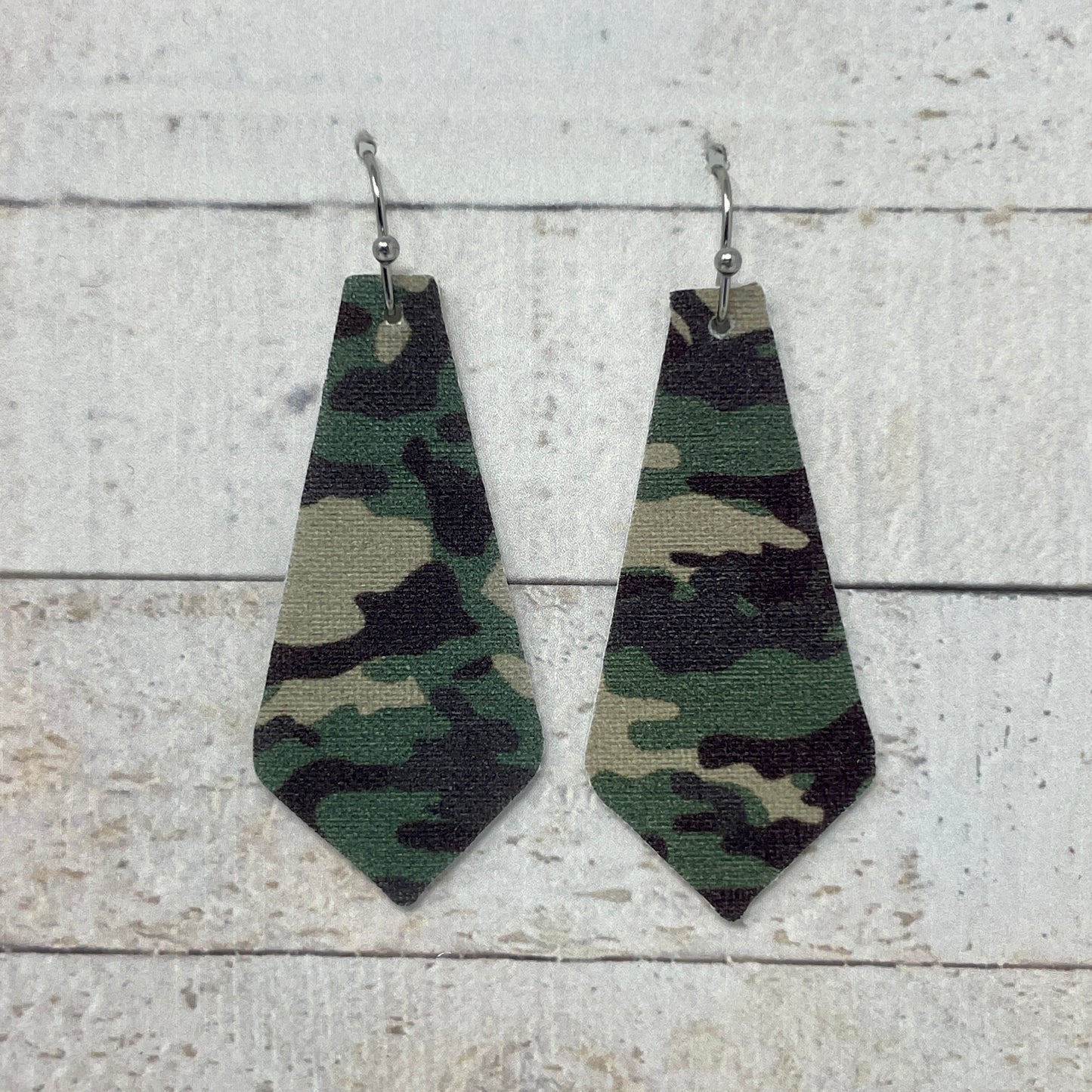 Camouflage Fabric Tie Earrings