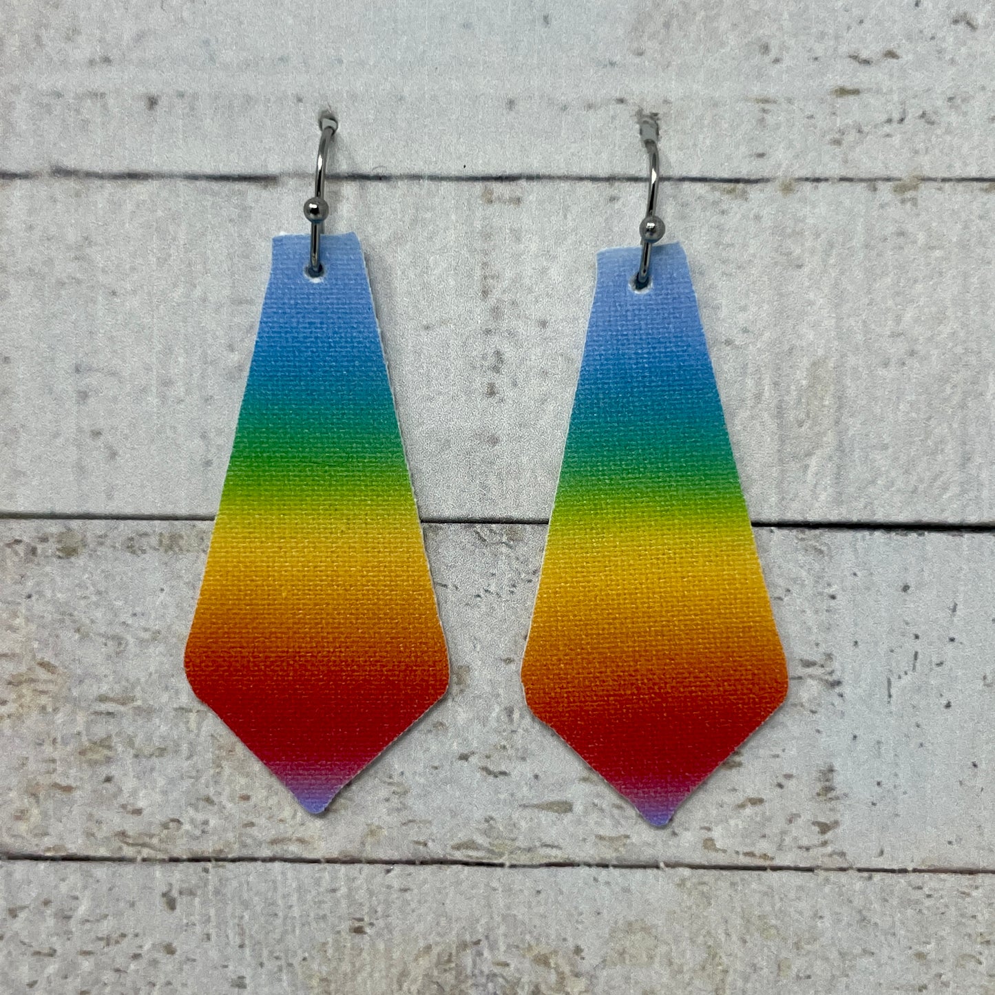 Rainbow Ombré Fabric Tie Earrings