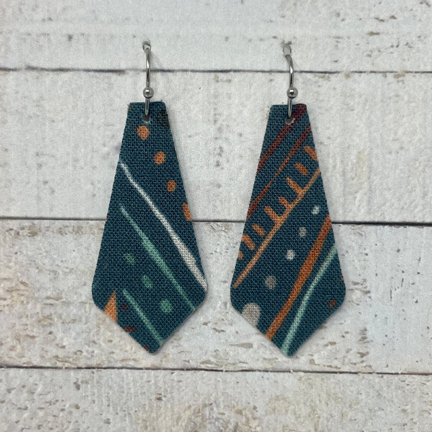 Teal Boho Fabric Tie Earrings