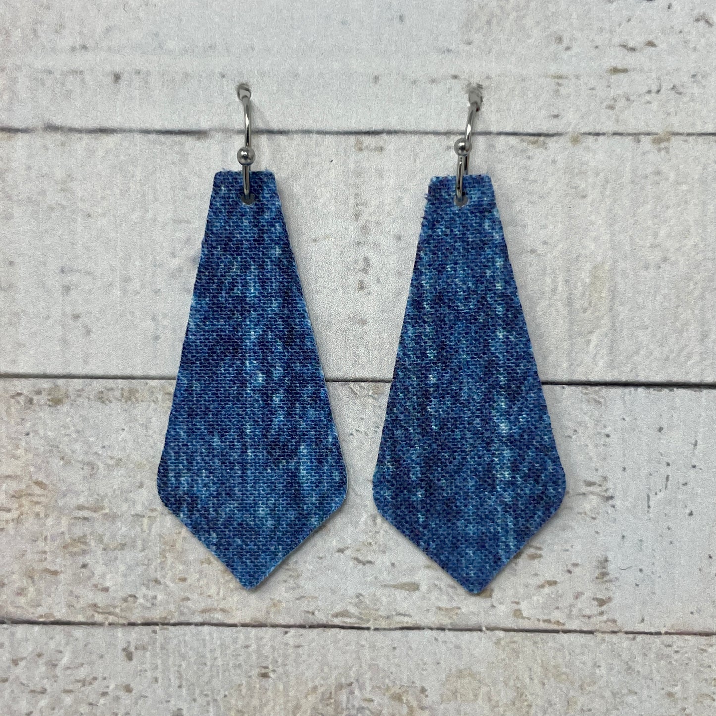 Denim Fabric Tie Earrings