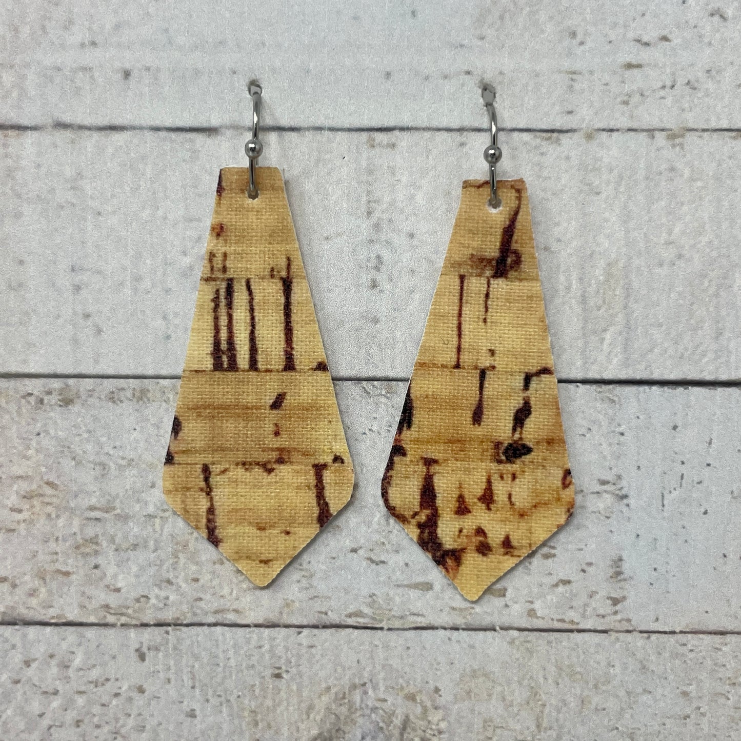 Cork Fabric Tie Earrings