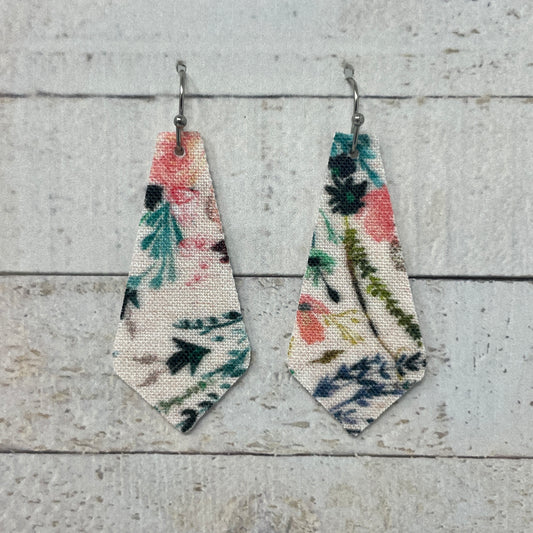 Blush Floral Fabric Tie Earrings