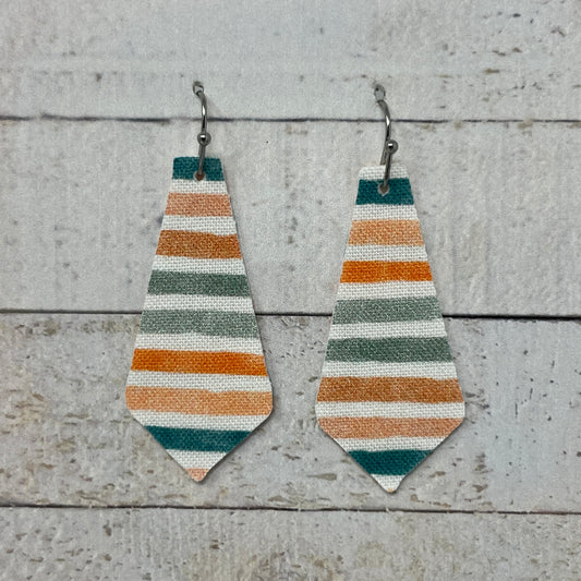 Spring Striped Fabric Tie Earrings