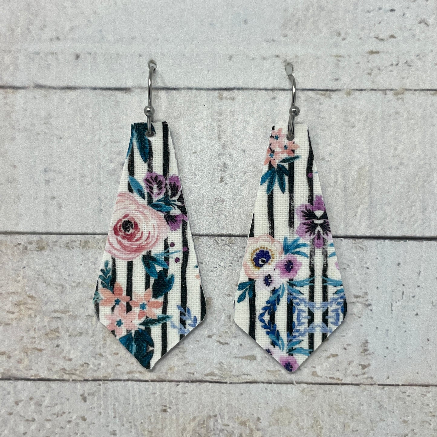 Spring Floral Fabric Tie Earrings