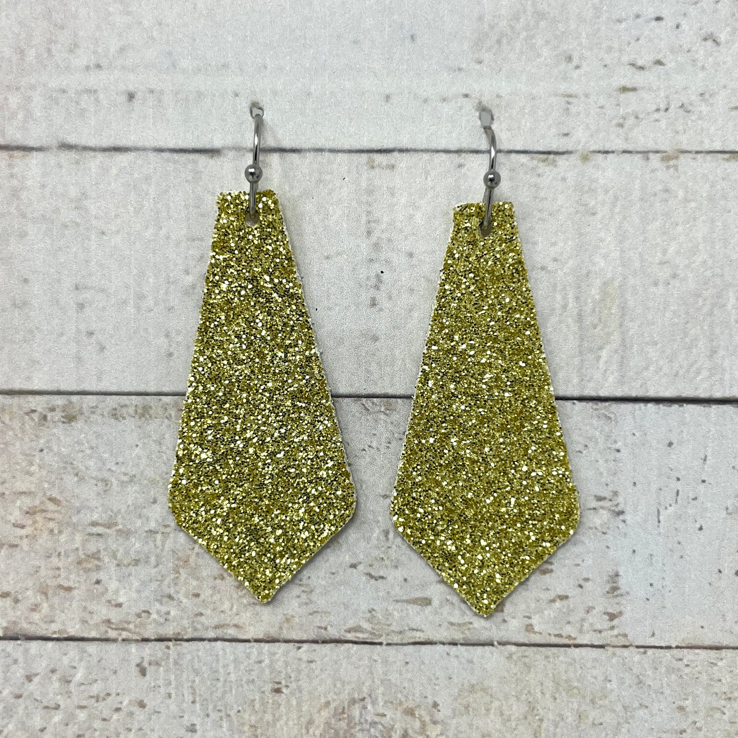 Gold Glitter Fabric Tie Earrings