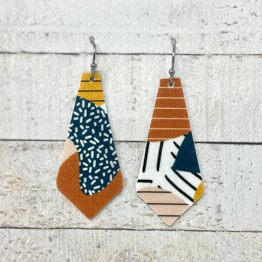 Abstract Boho Fabric Tie Earrings