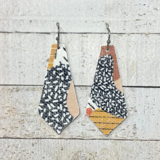 Peachy Boho Lined Fabric Tie Earrings