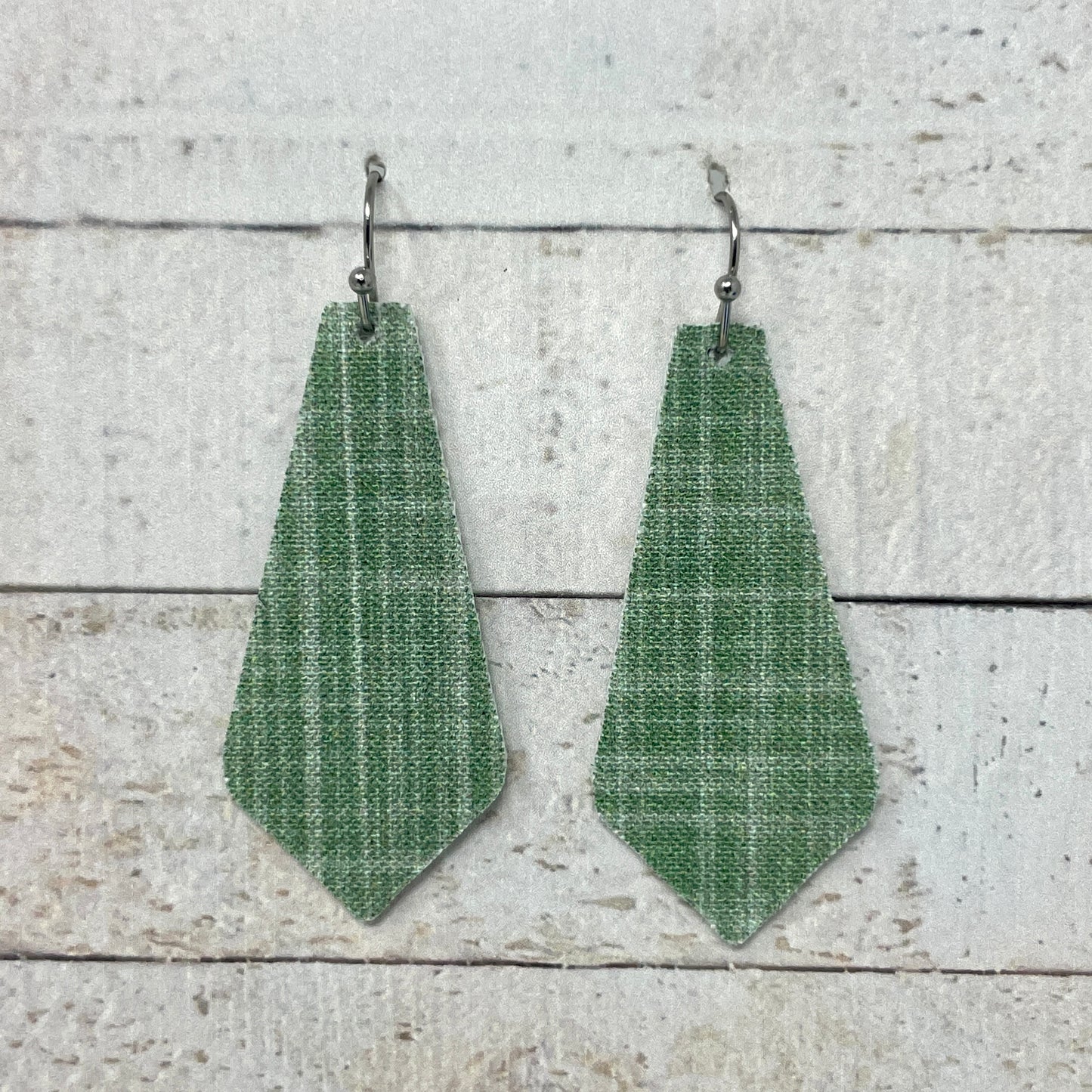 Sage Green Fabric Tie Earrings