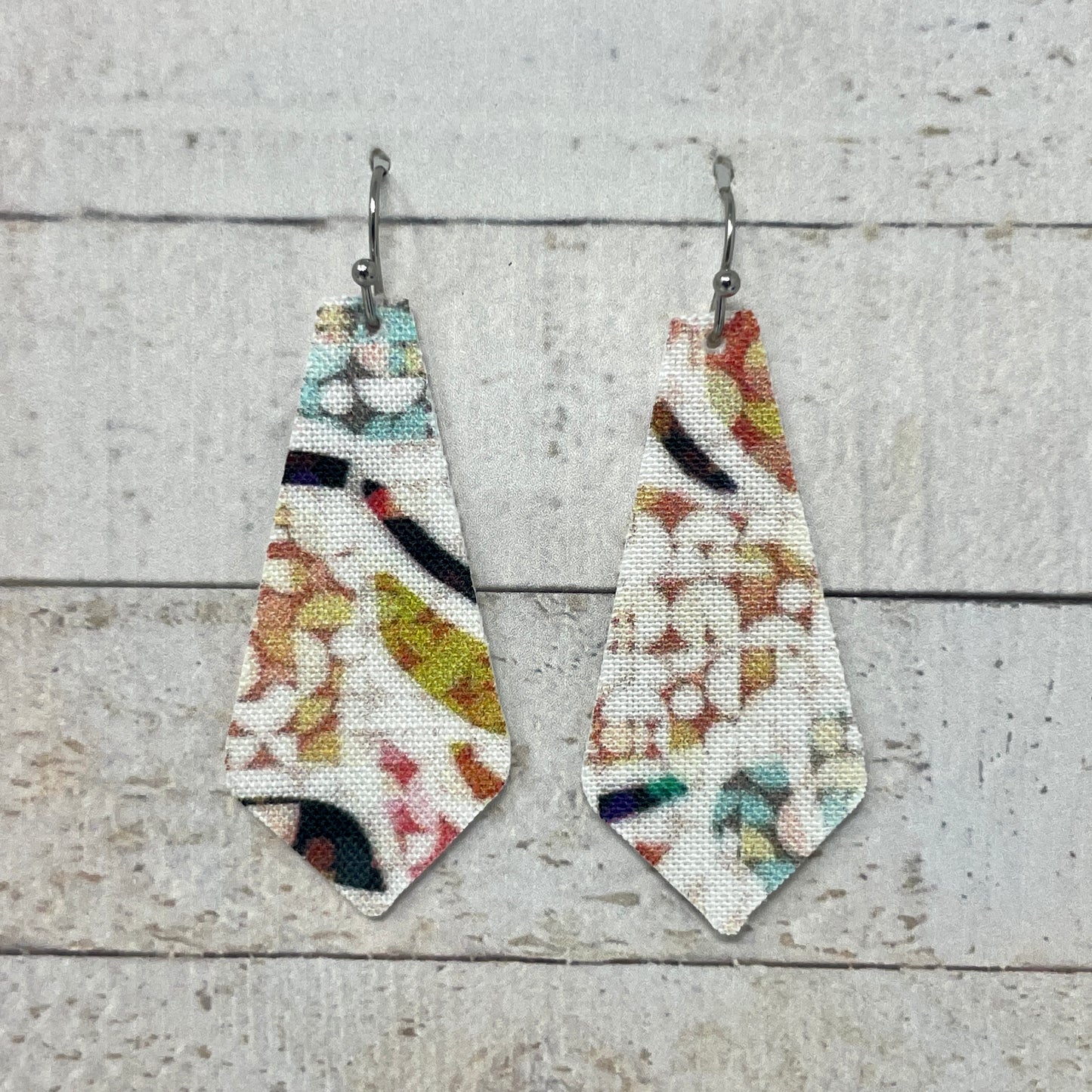 Kaleidoscope Fabric Tie Earrings