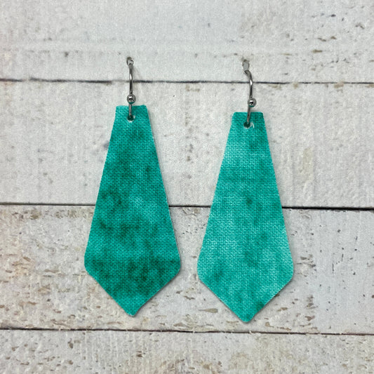 Minty Blue Fabric Tie Earrings