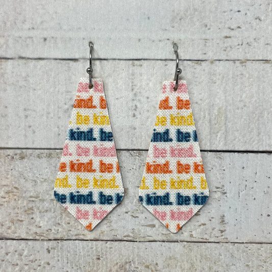 Be Kind Fabric Tie Earrings