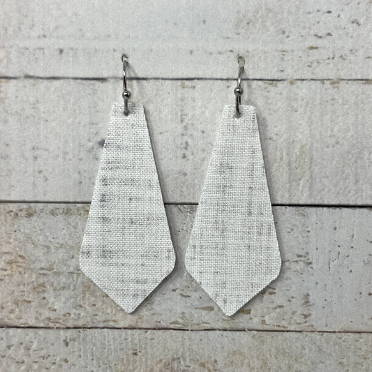 White & Gray Fabric Tie Earrings