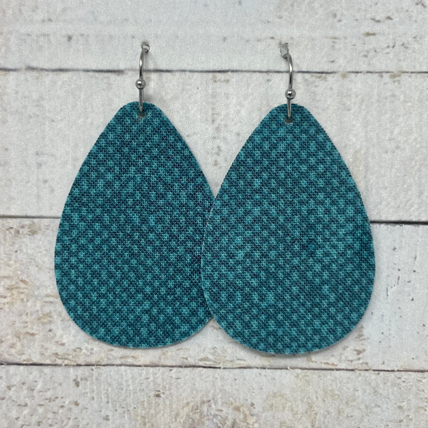 Teal Speckled Teardrop Earrings