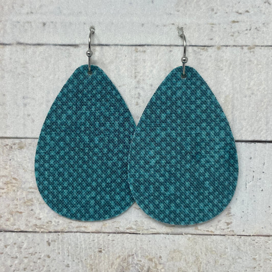 Teal Speckled Teardrop Earrings