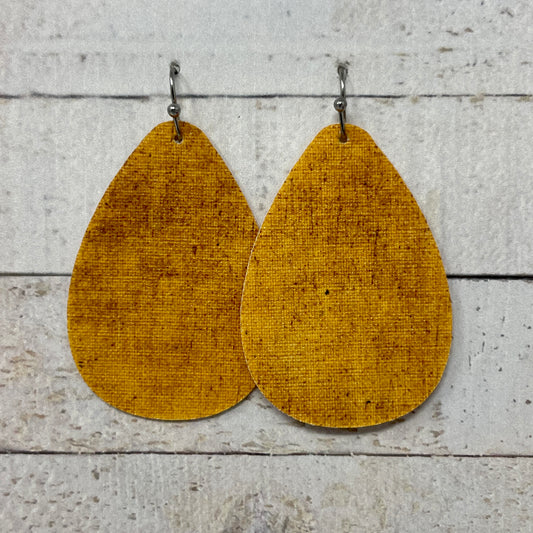 Distressed Mustard Teardrop Earrings