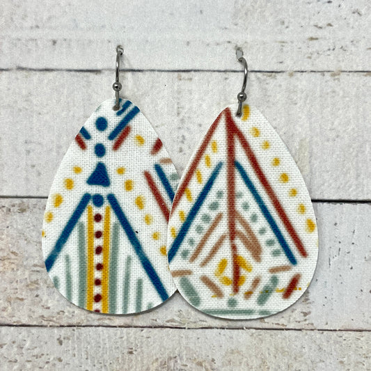 Summer Boho Fabric Teardrop Earrings