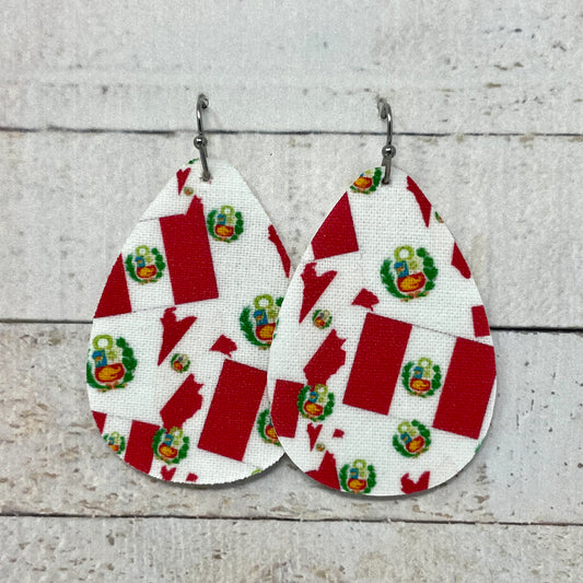 Peru Fabric Teardrop Earrings