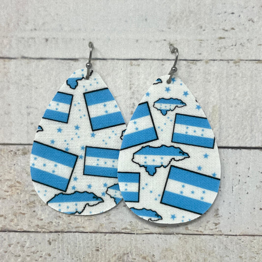 Honduras Fabric Teardrop Earrings