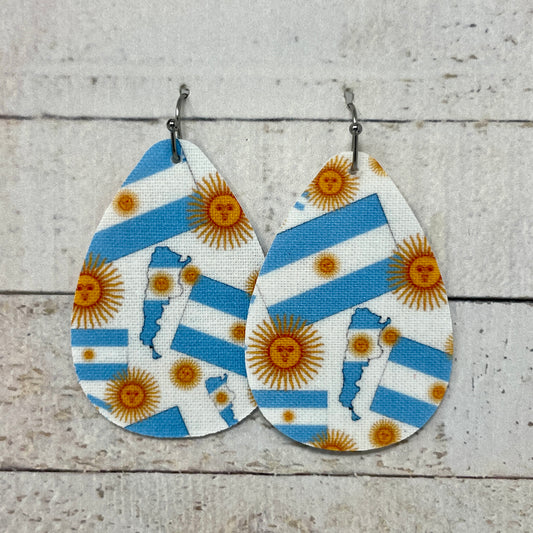 Argentina Fabric Teardrop Earrings