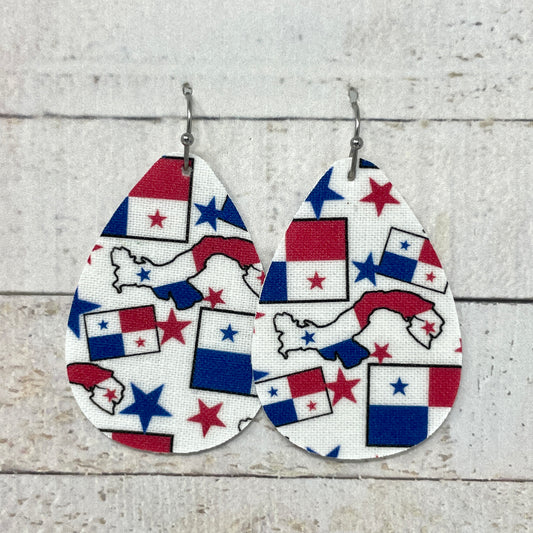 Panama Fabric Teardrop Earrings